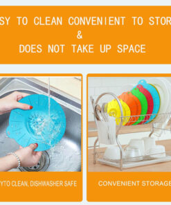 Silicone lid used as microwave splatter cover on food container