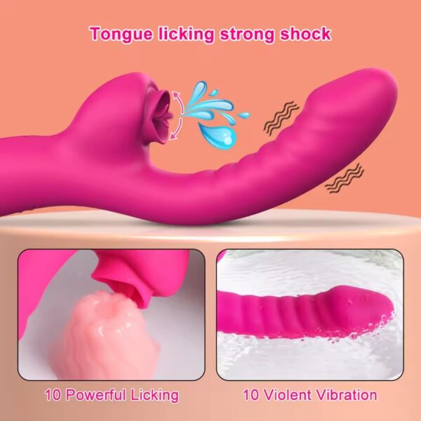 2-in-1 Licking & G-Spot Vibrator – Realistic Tongue Action - Image 5