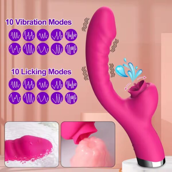 2-in-1 Licking & G-Spot Vibrator – Realistic Tongue Action - Image 3