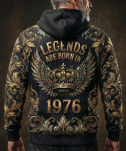 Legends Are Born In 1976 - Vintage Royal 3D All-Over Print Hoodie & Tee