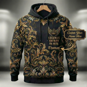 Alternative view of Legends Are Born In 1976 - Vintage Royal 3D All-Over Print Hoodie & Tee